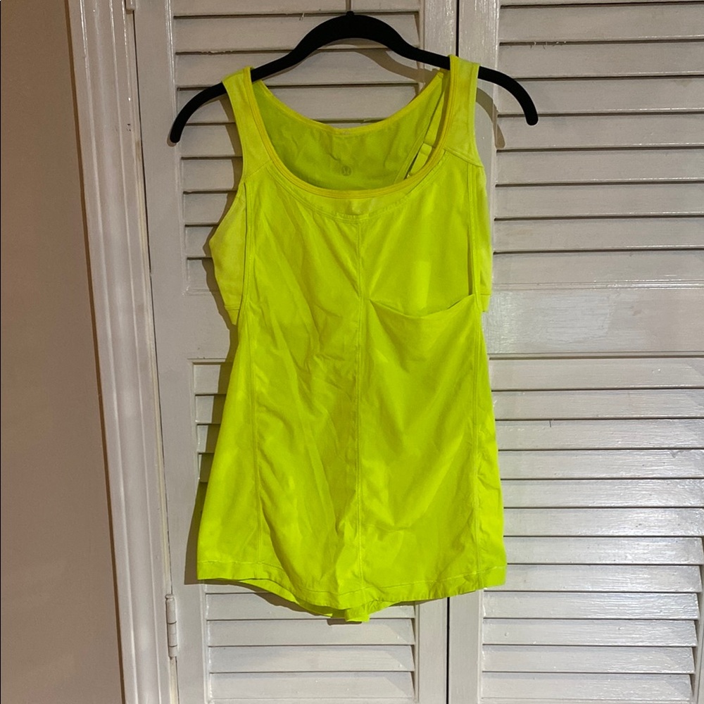 Lululemon Athletica Yellow Fitted Sleeveless Tank Top